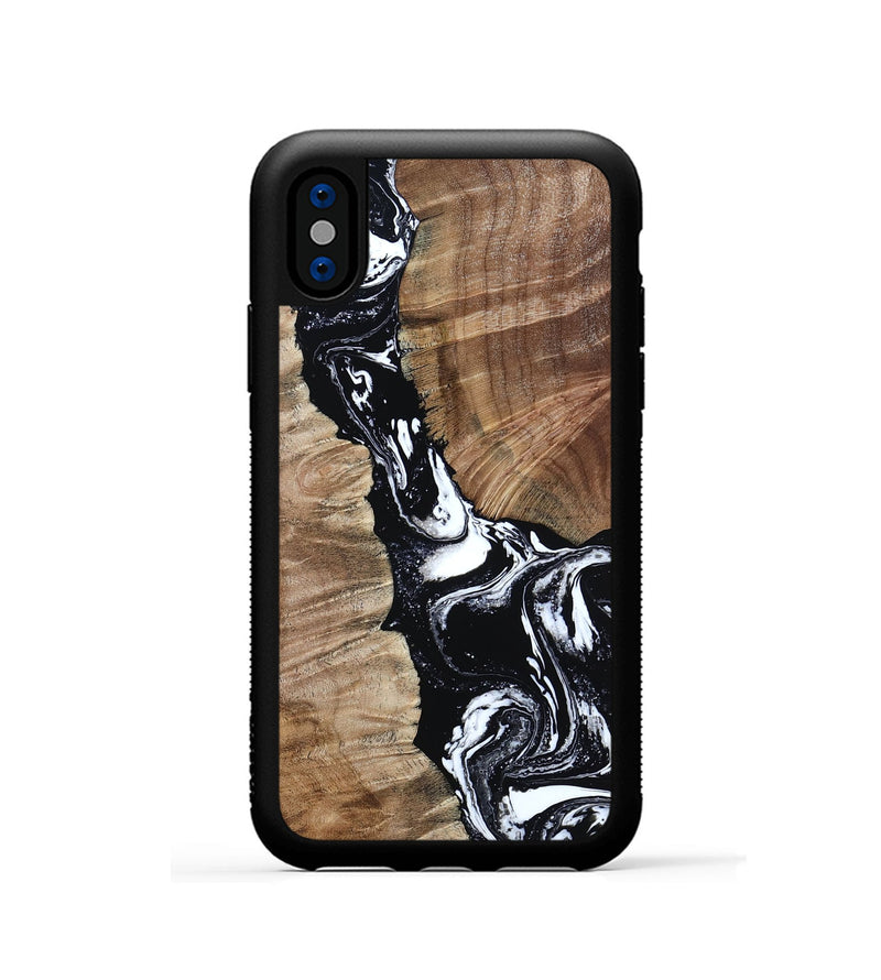 iPhone Xs Wood Phone Case - Arlo (Black & White, 808911)
