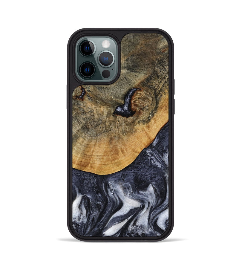 iPhone 12 Pro Wood Phone Case - Shyla (Black & White, 808912)