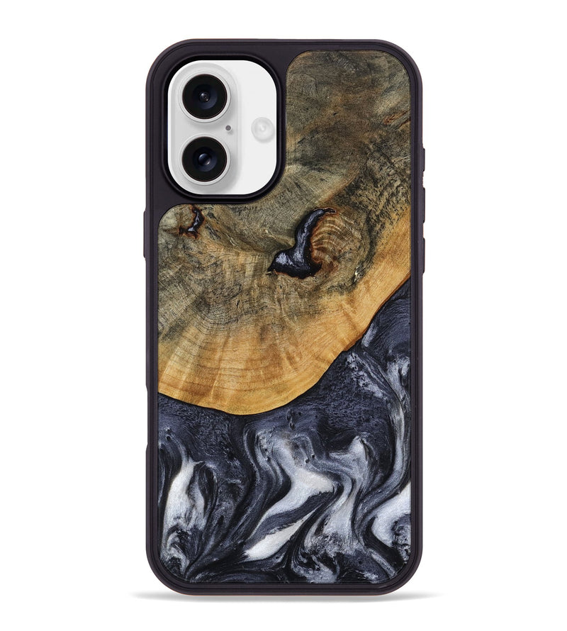 iPhone 16 Plus Wood Phone Case - Shyla (Black & White, 808912)
