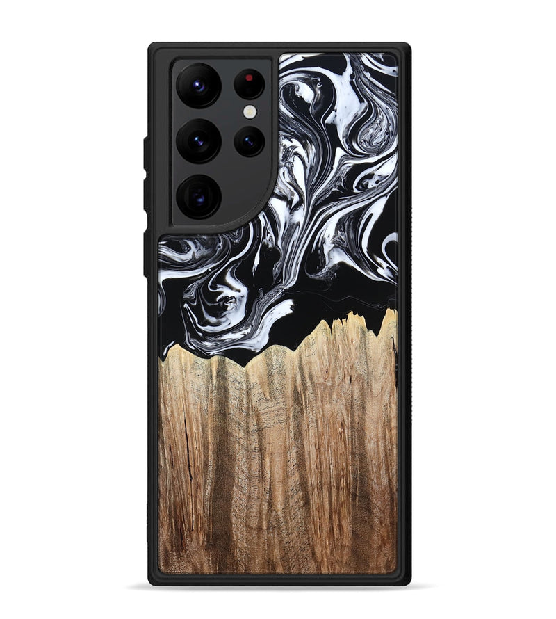 Galaxy S22 Ultra Wood Phone Case - Betsy (Black & White, 808913)
