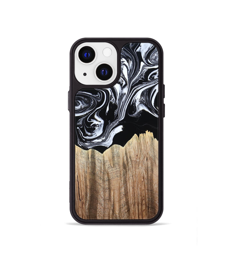 iPhone 13 mini Wood Phone Case - Betsy (Black & White, 808913)