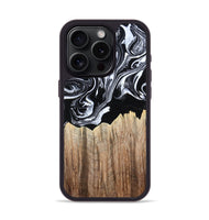 iPhone 15 Pro Wood Phone Case - Betsy (Black & White, 808913)
