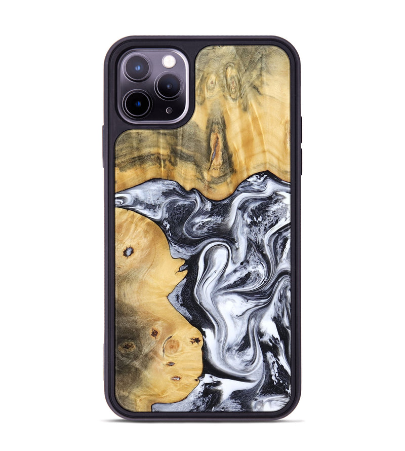 iPhone 11 Pro Max Wood Phone Case - Nallely (Black & White, 808914)