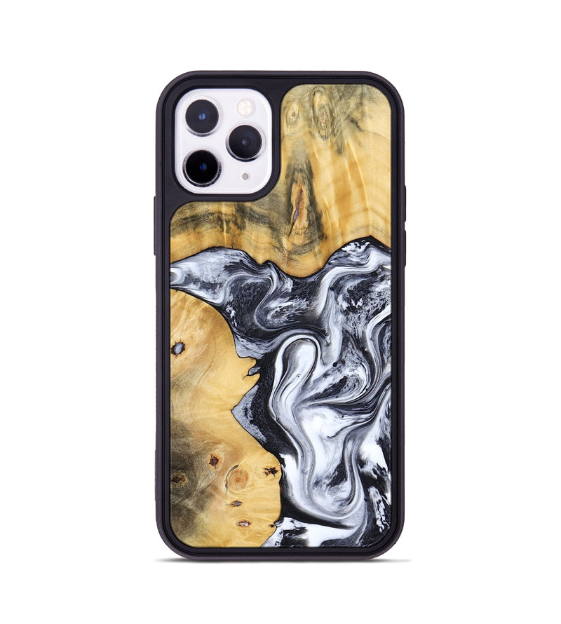 iPhone 11 Pro Wood Phone Case - Nallely (Black & White, 808914)