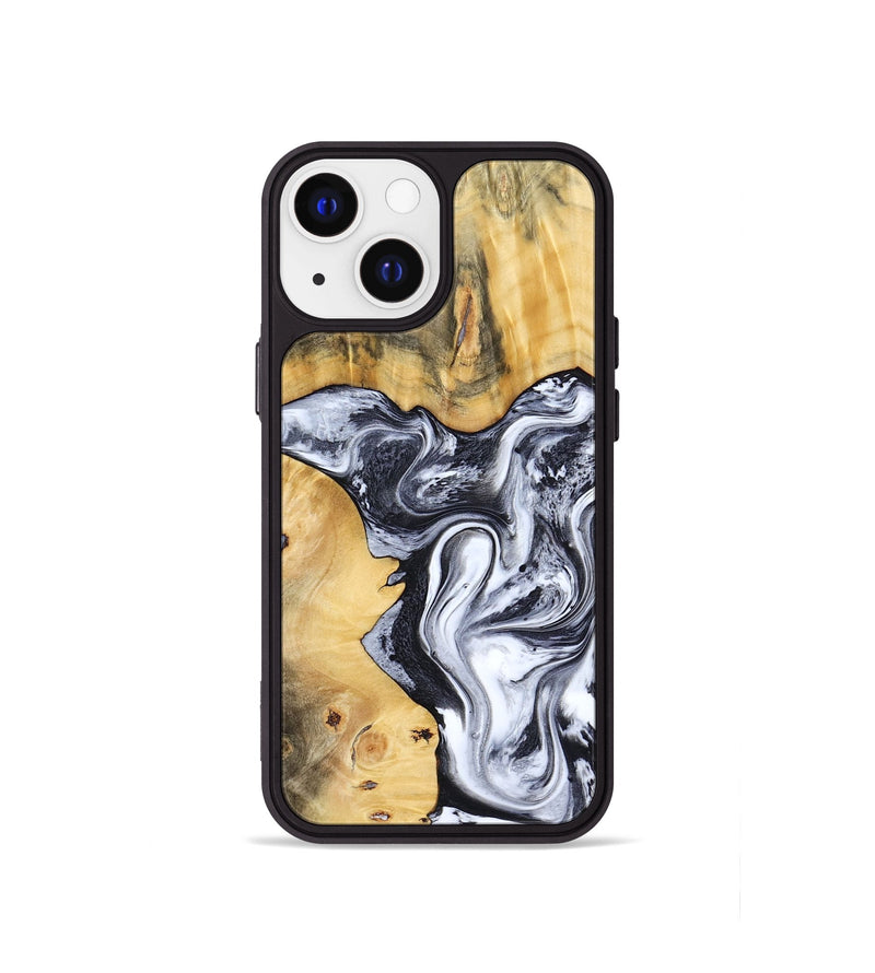 iPhone 13 mini Wood Phone Case - Nallely (Black & White, 808914)
