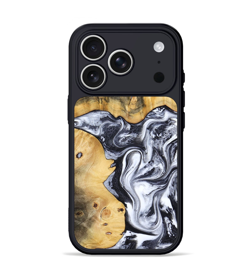 iPhone 17 Pro Wood Phone Case - Nallely (Black & White, 808914)