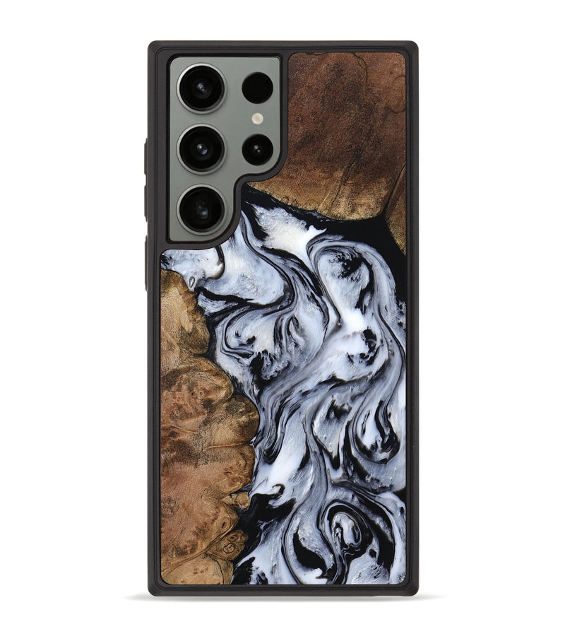 Galaxy S23 Ultra Wood Phone Case - Aries (Black & White, 808915)
