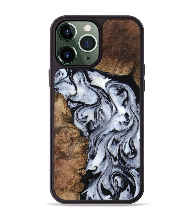 iPhone 13 Pro Max Wood Phone Case - Aries (Black & White, 808915)