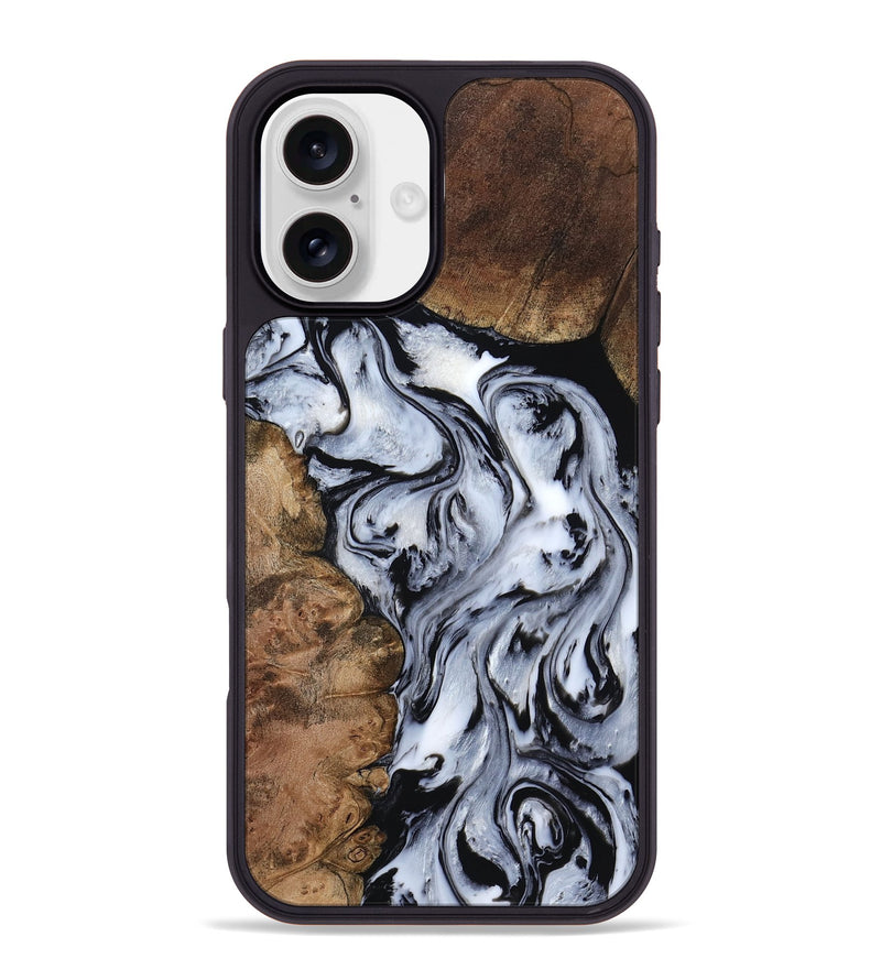 iPhone 16 Plus Wood Phone Case - Aries (Black & White, 808915)