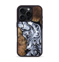 iPhone 16 Pro Wood Phone Case - Aries (Black & White, 808915)
