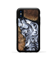 iPhone Xs Wood Phone Case - Aries (Black & White, 808915)