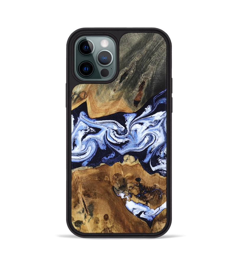 iPhone 12 Pro Wood Phone Case - Melba (Blue, 808916)