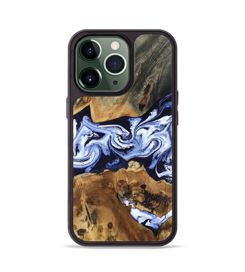 iPhone 13 Pro Wood Phone Case - Melba (Blue, 808916)