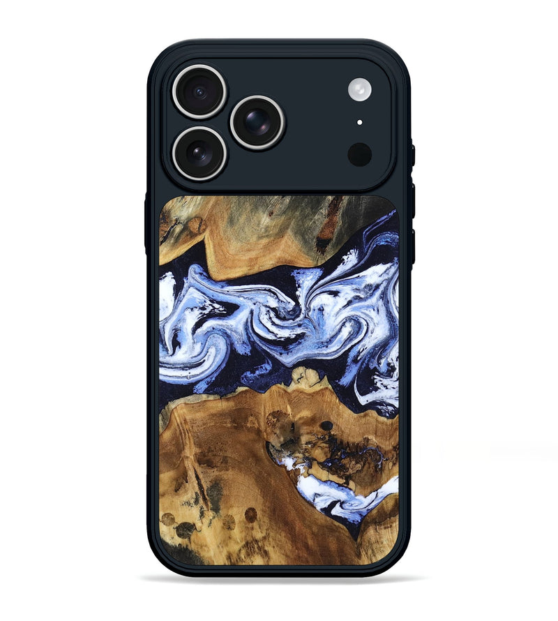 iPhone 17 Pro Max Wood Phone Case - Melba (Blue, 808916)