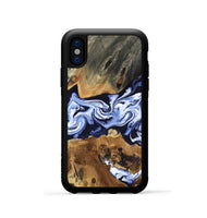 iPhone Xs Wood Phone Case - Melba (Blue, 808916)