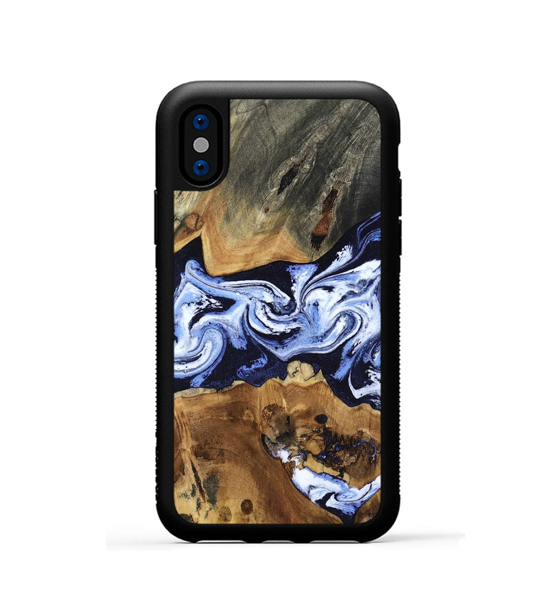 iPhone Xs Wood Phone Case - Melba (Blue, 808916)