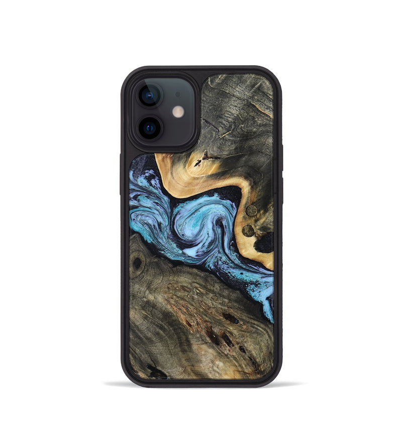 iPhone 12 mini Wood Phone Case - Neil (Blue, 808917)