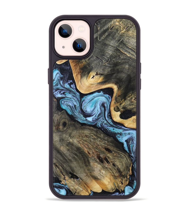 iPhone 14 Plus Wood Phone Case - Neil (Blue, 808917)
