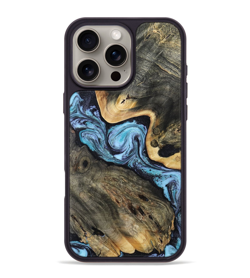iPhone 16 Pro Max Wood Phone Case - Neil (Blue, 808917)