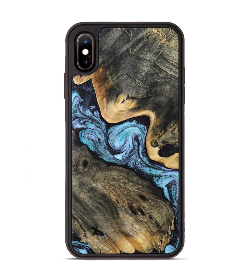 iPhone Xs Max Wood Phone Case - Neil (Blue, 808917)