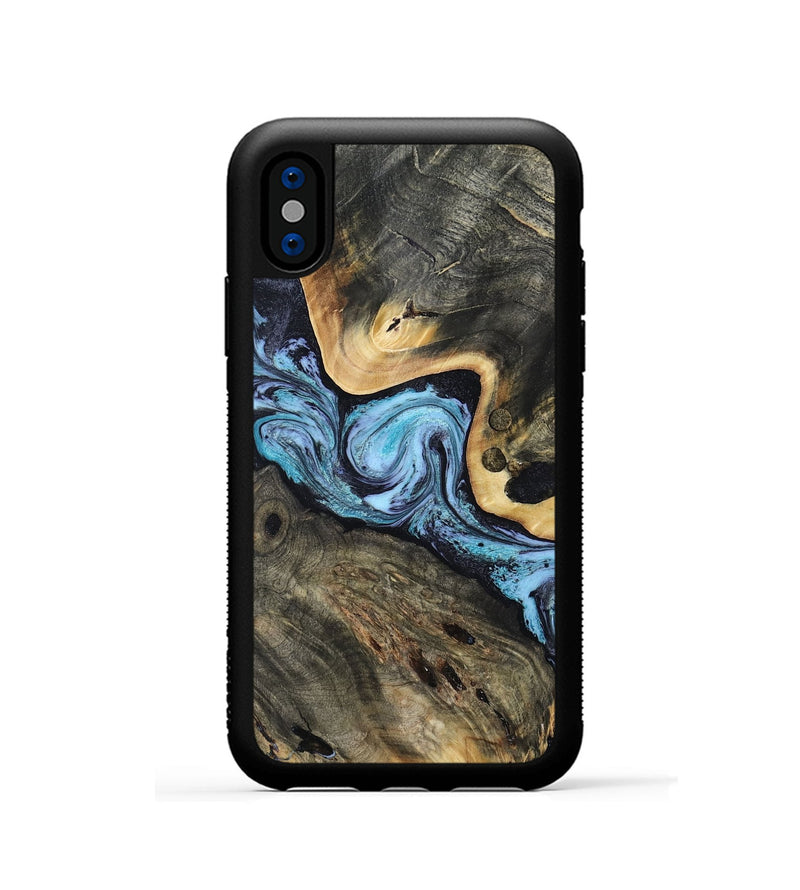 iPhone Xs Wood Phone Case - Neil (Blue, 808917)