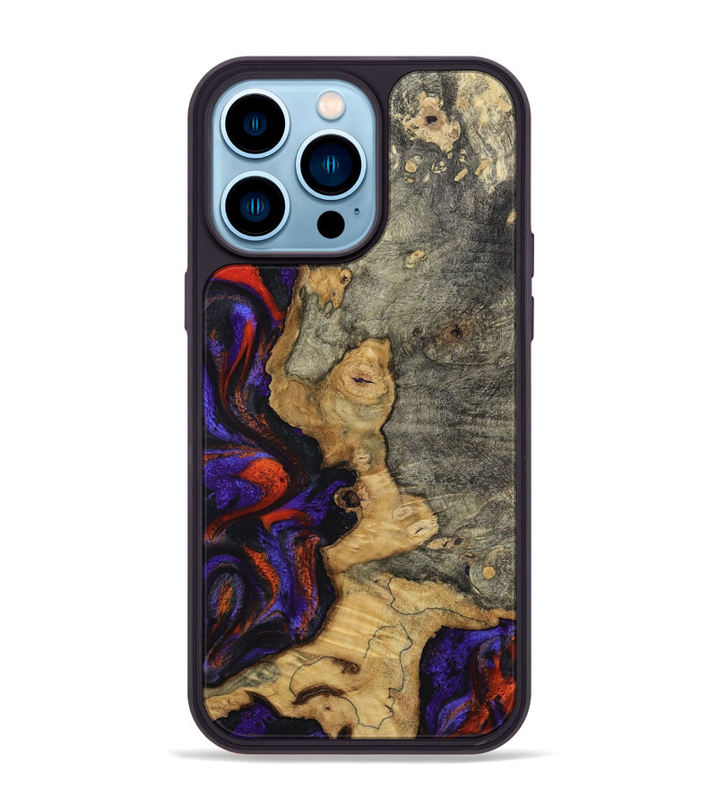 iPhone 14 Pro Max Wood Phone Case - James (Purple, 808932)