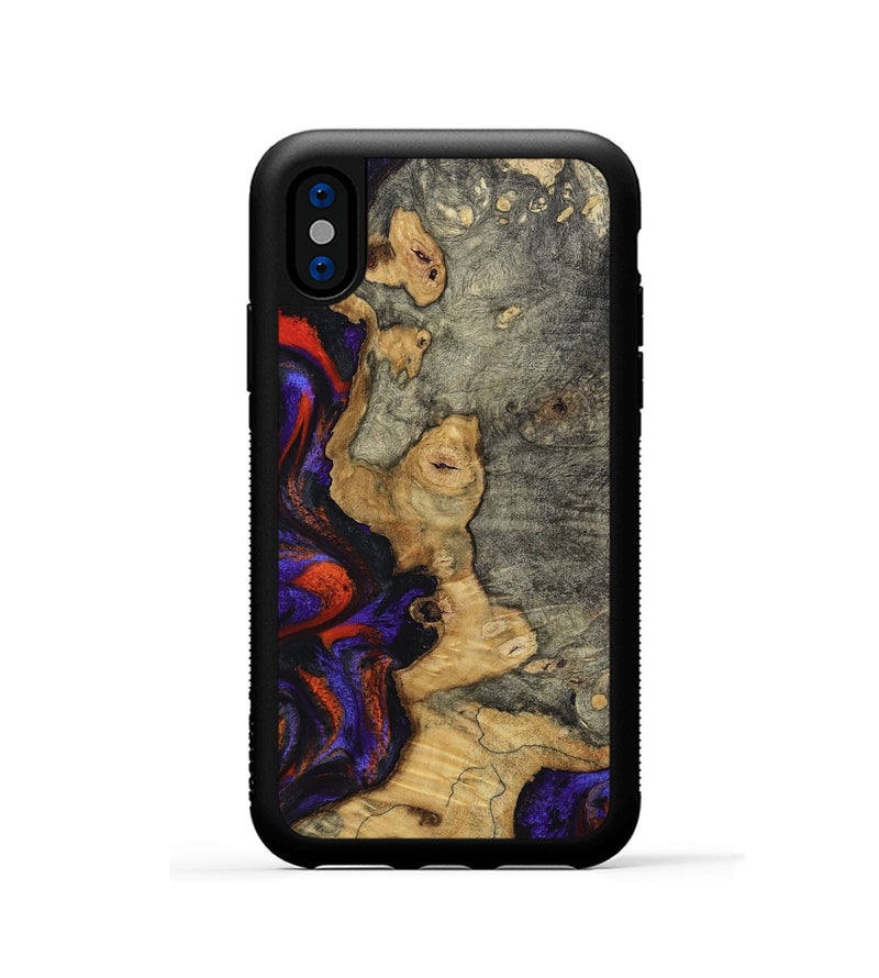 iPhone Xs Wood Phone Case - James (Purple, 808932)