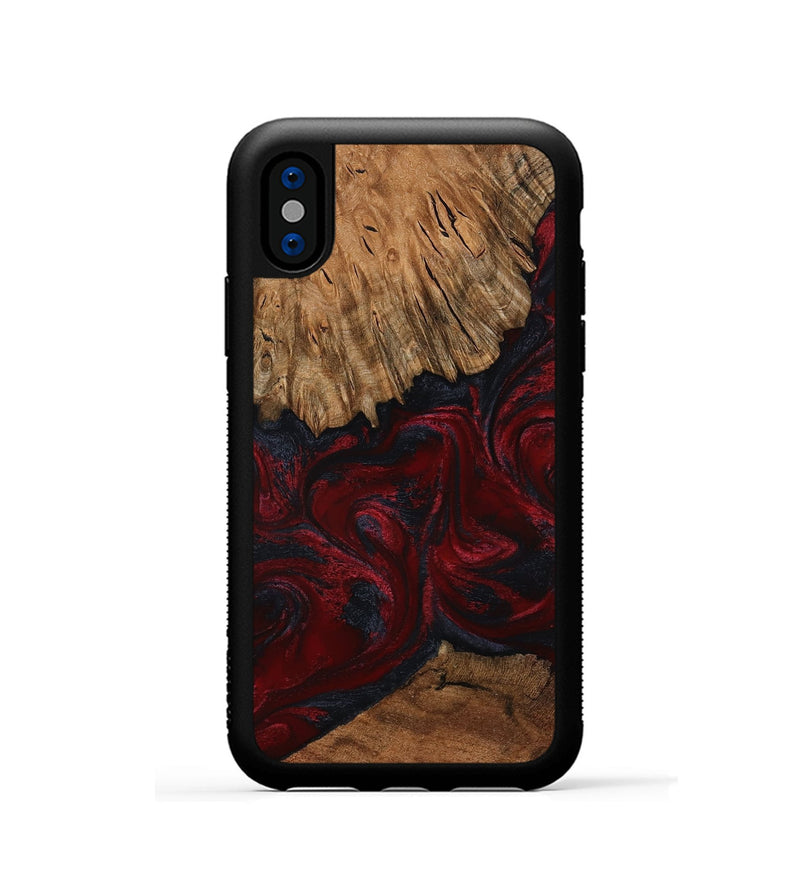 iPhone Xs Wood Phone Case - Bria (Red, 808934)