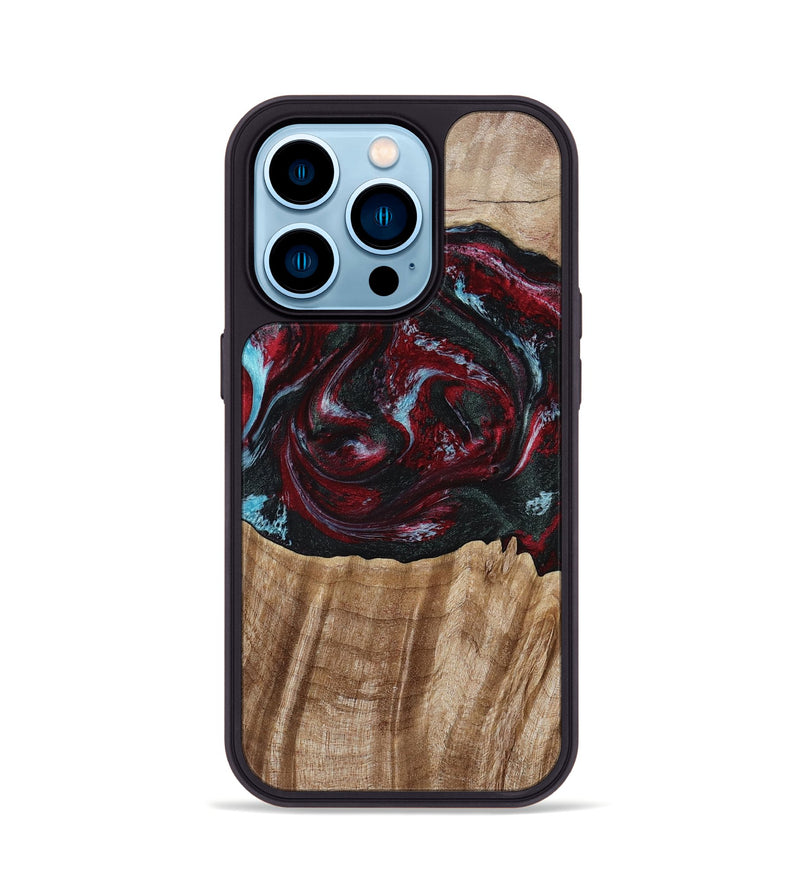 iPhone 14 Pro Wood Phone Case - Caitlyn (Red, 808935)