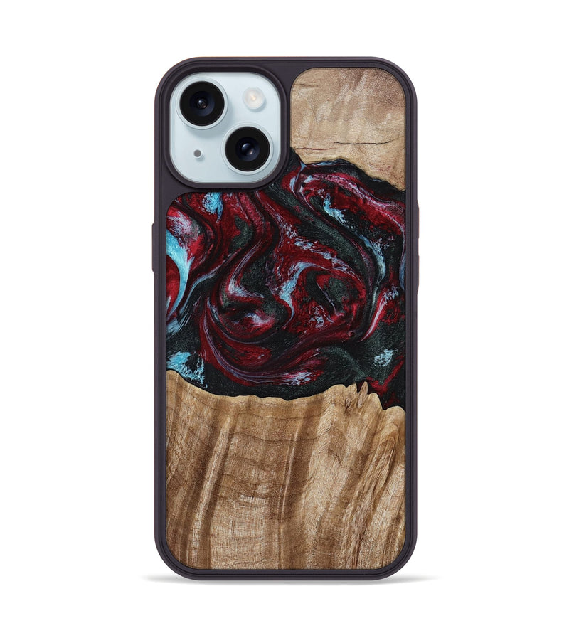iPhone 15 Wood Phone Case - Caitlyn (Red, 808935)