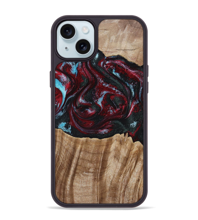 iPhone 15 Plus Wood Phone Case - Caitlyn (Red, 808935)