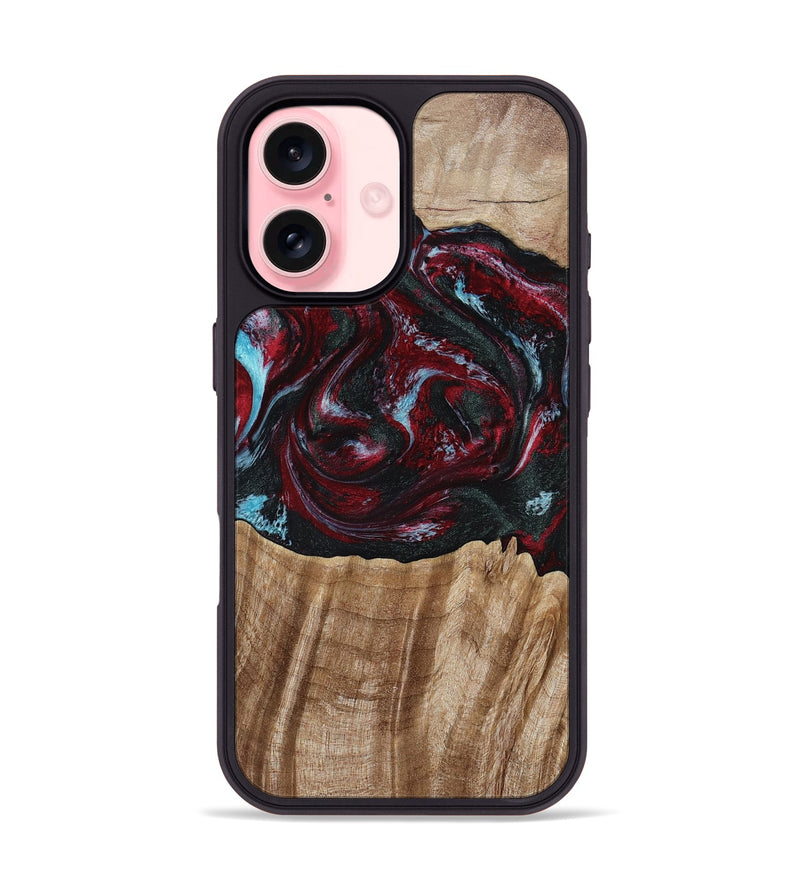 iPhone 16 Wood Phone Case - Caitlyn (Red, 808935)