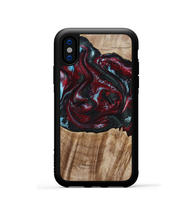 iPhone Xs Wood Phone Case - Caitlyn (Red, 808935)