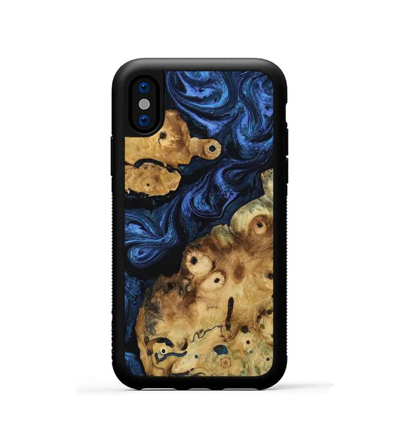 iPhone Xs Wood Phone Case - Brenden (Blue, 808947)