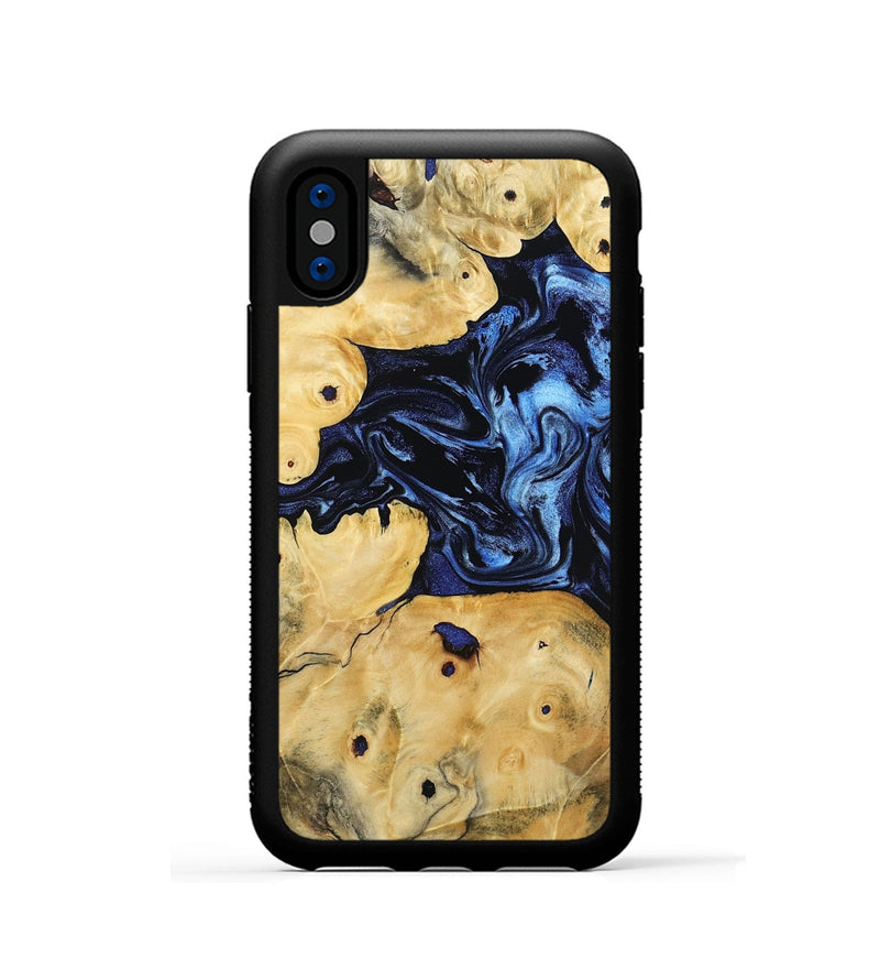 iPhone Xs Wood Phone Case - Edmund (Blue, 808948)