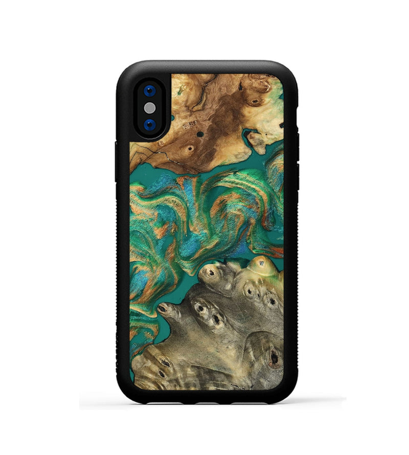 iPhone Xs Wood Phone Case - Zion (Green, 808956)