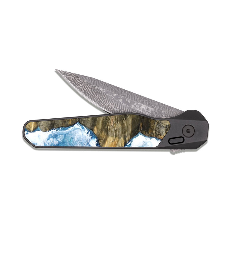 EDC Dark Damascus Wood Pocket Knife - Chanda (Coastal, 808970)