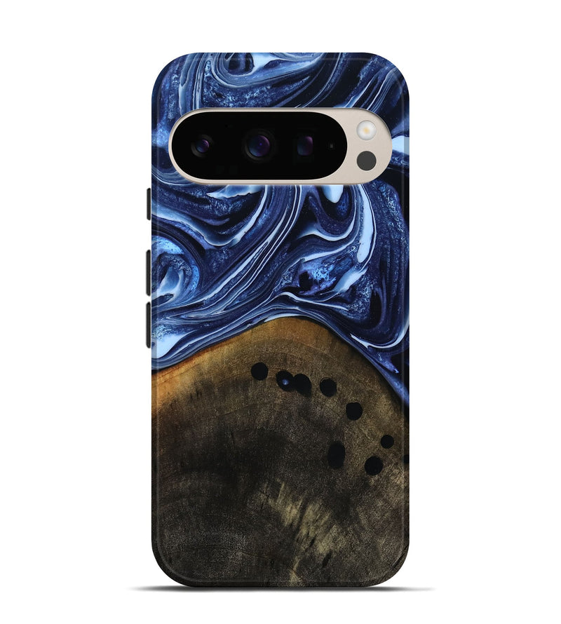 Pixel 10 Wood Live Edge Phone Case - Loraine (Blue, 808991)