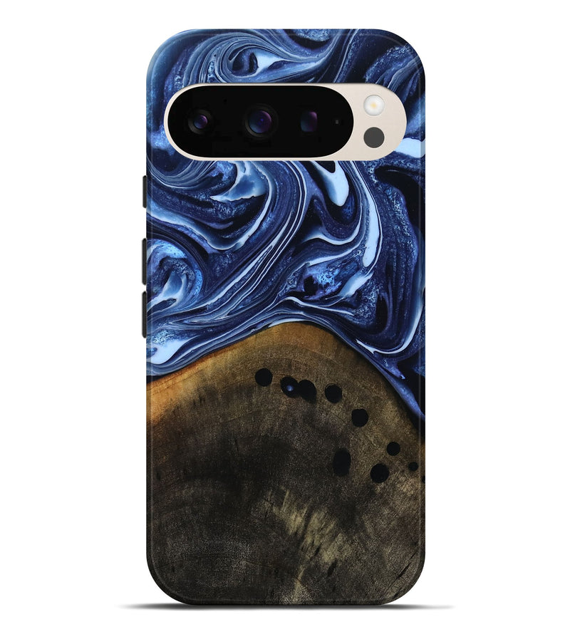 Pixel 10 Pro XL Wood Live Edge Phone Case - Loraine (Blue, 808991)