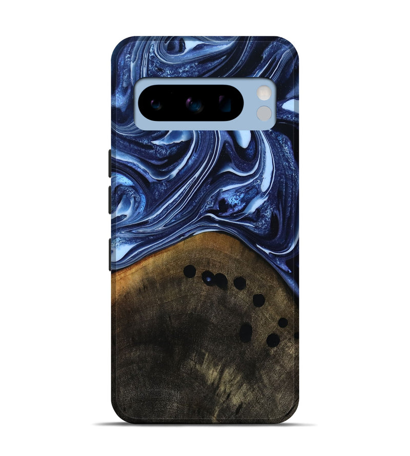 Pixel 8 Pro Wood Live Edge Phone Case - Loraine (Blue, 808991)