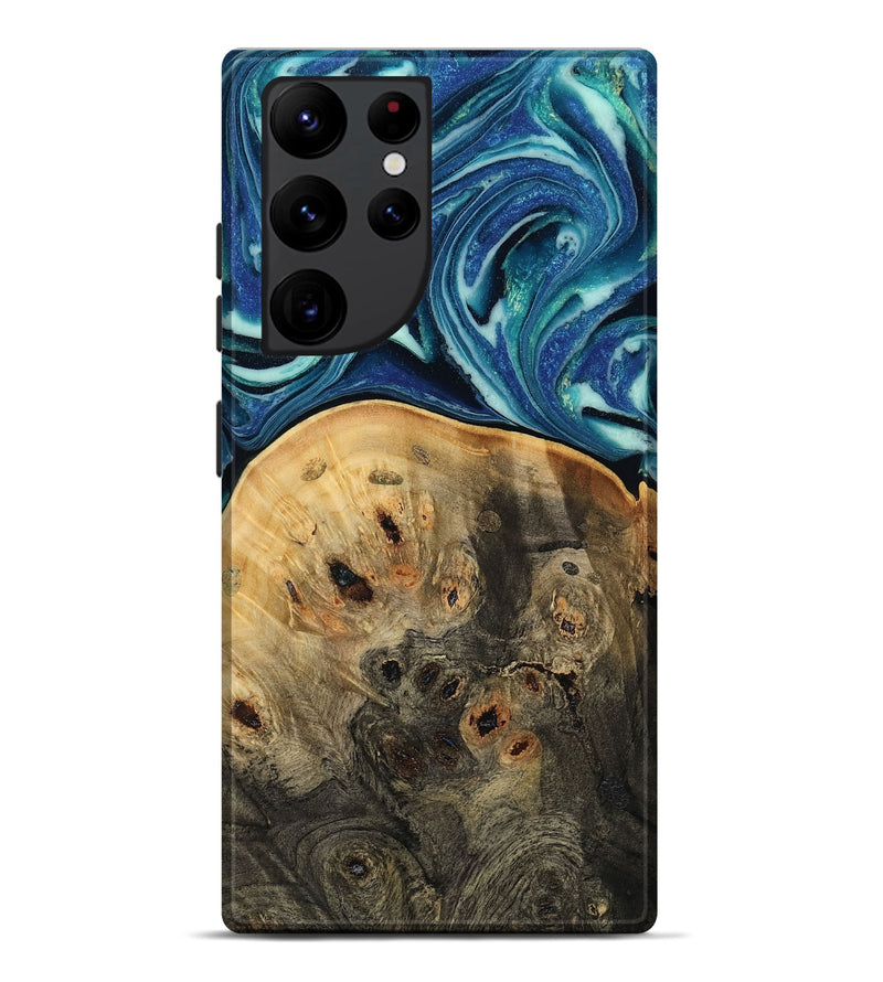 Galaxy S22 Ultra Wood Live Edge Phone Case - Rowen (Blue, 809003)