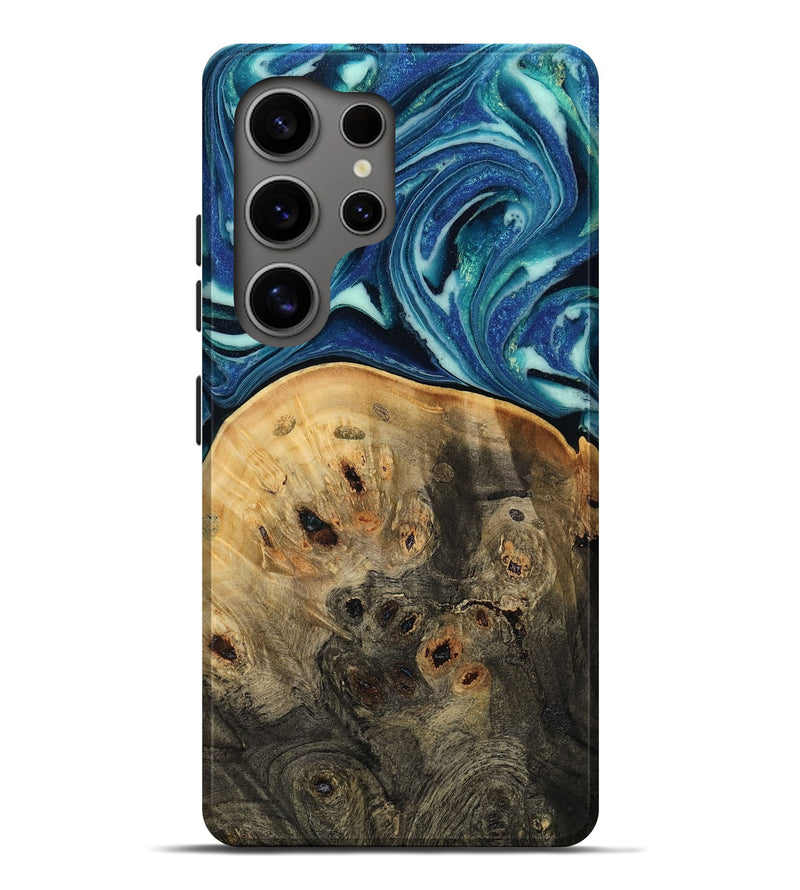 Galaxy S25 Ultra Wood Live Edge Phone Case - Rowen (Blue, 809003)