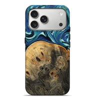 iPhone 17 Pro Max Wood Live Edge Phone Case - Rowen (Blue, 809003)