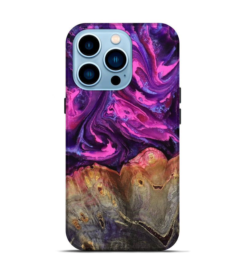 iPhone 14 Pro Wood Live Edge Phone Case - Dillion (Purple, 809006)