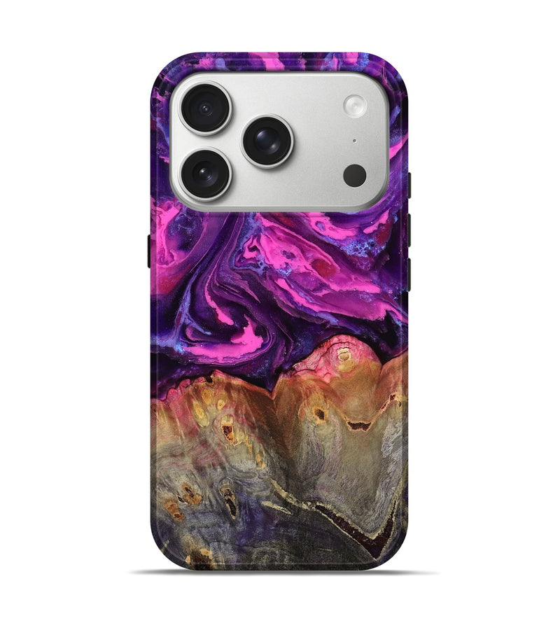 iPhone 17 Pro Wood Live Edge Phone Case - Dillion (Purple, 809006)