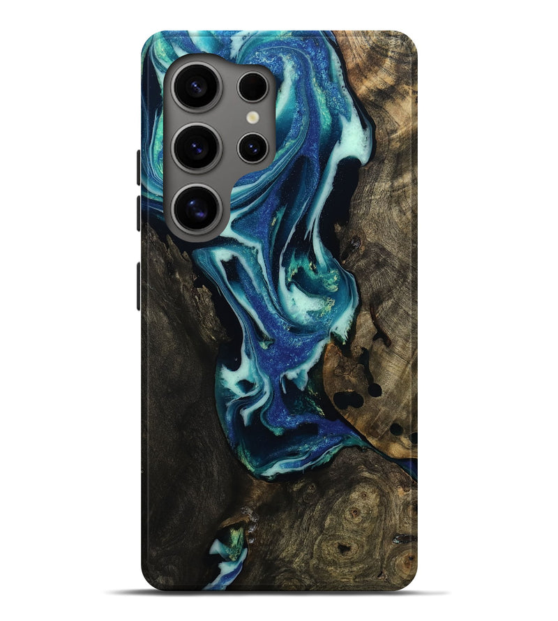 Galaxy S25 Ultra Wood Live Edge Phone Case - Rosetta (Blue, 809009)