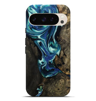 Pixel 9 Pro XL Wood Live Edge Phone Case - Rosetta (Blue, 809009)
