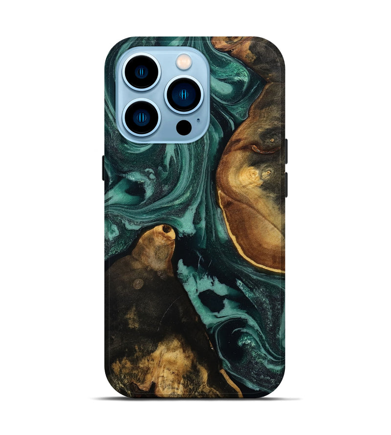 iPhone 14 Pro Wood Live Edge Phone Case - Jamir (Green, 809011)