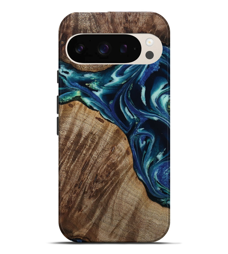 Pixel 10 Pro XL Wood Live Edge Phone Case - Macey (Blue, 809013)