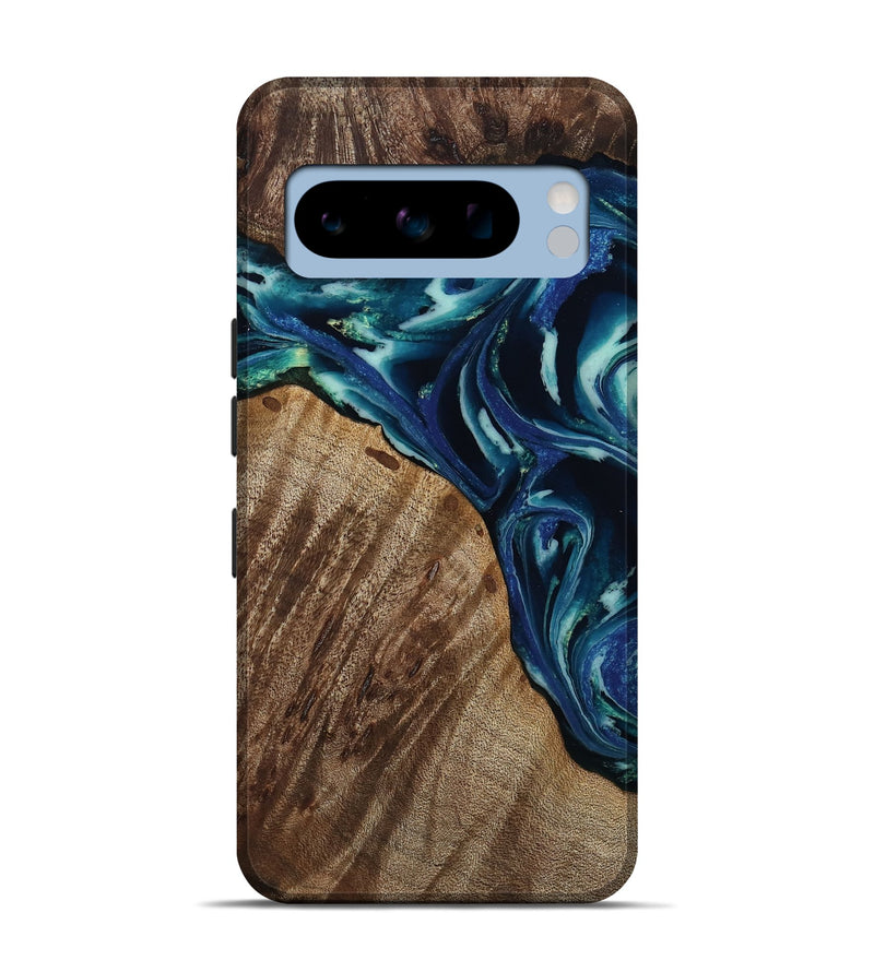 Pixel 8 Pro Wood Live Edge Phone Case - Macey (Blue, 809013)